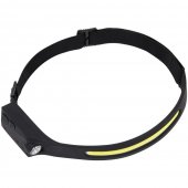 Lanterna profesionala LED pentru cap cu incarcare USB, reglabila, Silicon, Negru, 3W COB + LED XPE