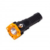 Lanterna tactica LED, incarcare USB, 5 faze iluminare, Cutter si Spargator geam incorporat