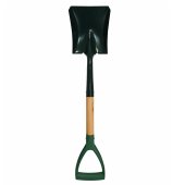 Lopata auto pentru zapada din metal, 68 cm, Maner din lemn si prindere tip D, Verde