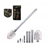 Lopata militara multifunctionala, 81 cm, maner demontabil, duraluminiu, Argintiu 