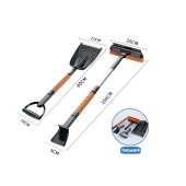 Lopata pentru zapada 5 in 1, multifunctionala, telescopica, rotativa, cu perie si racleta, aluminiu si ABS, 100 x 25 cm, negru
