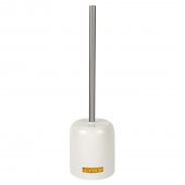 Perie WC Bath cu suport ceramic pentru toaleta si maner inalt cromat, Alb/Crom, 11.4x43.3 cm