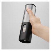 Rasnita electrica pentru sare si piper, otel inoxidabil, Argintie, 5x18 cm, Grad de macinare reglabil, Iluminare LED