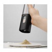 Rasnita electrica pentru sare si piper, otel inoxidabil, Argintie, 5x18 cm, Grad de macinare reglabil, Iluminare LED