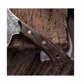 Satar asiatic Tigre, Full Tang, 423 g, otel carbon, maner lemn, husa inclusa