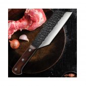 Satar profesional bucatar, Full Tang, lama forjata, otel carbon, 415g, husa inclusa