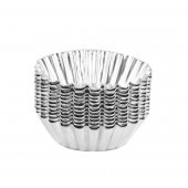 Set 10 forme rotunde din otel inoxidabil pentru Savarine, Tarte, Briose, Prajituri 30x90 mm, Argintiu