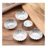 Set 10 forme rotunde din otel inoxidabil pentru Savarine, Tarte, Briose, Prajituri 30x90 mm, Argintiu