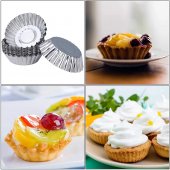 Set 10 forme rotunde din otel inoxidabil pentru Savarine, Tarte, Briose, Prajituri 30x90 mm, Argintiu