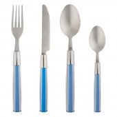Set 12 tacamuri otel inoxidabil Blue Desing, maner plastic albastru