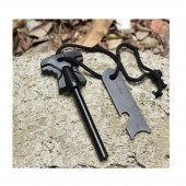 Set 2 Amnare pentru camping, drumetie, supravietuire, 11 cm, Negru