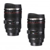 Set 2 Cani termos sub forma de obiectiv foto, 400 ml, negre