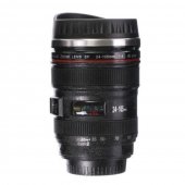 Set 2 Cani termos sub forma de obiectiv foto, 400 ml, negre
