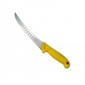 Set 2 Cutite profesionale pentru macelarie, filetat, injunghiat, otel inoxidabil, maner plastic ABS Galben 
