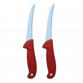 Set 2 cutite profesionale pentru transat, lama curbata, otel inoxidabil, GRM2-Red, 28 cm