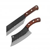 Set 2 Cutite universale tip Satar, Full Tang, lame forjate, huse incluse, otel carbon