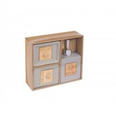 Set 3 accesorii pentru baie, ceramice, Nordic Nature Antracit