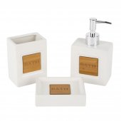 Set 3 accesorii pentru baie, ceramice, Nordic White