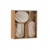 Set 3 accesorii pentru baie, ceramice, Nordic Wood Design