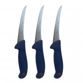 Set 3 cutite macelar GER3 Blue, 28 cm, lama curbata, pentru dezosat, maner albastru