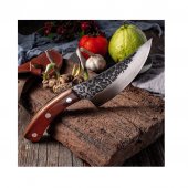 Set 3 Cutite Profesionale Bucatar, lama forjata, Full Tang, otel carbon, huse incluse