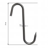 Set 4 Carlige Profesionale macelarie, 23cm, Ø10 mm, inox, tip S