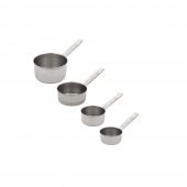 Set 4 Cupe gradate pentru masurare ingrediente, otel inoxidabil, 60ml, 80 ml, 125 ml, 250 ml