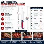 Set 4 Cutite Profesionale pentru Macelarie si Carne, Dezosare, Filetare si Transare, Otel Inoxidabil, Manere Antiderapante
