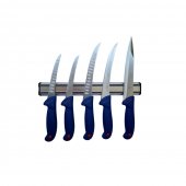 Set 5 Cutite profesionale pentru macelarie, dezosat, filetat, injunghiat si suport magnetic, otel inoxidabil