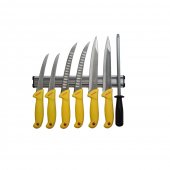 Set 6 Cutite profesionale macelarie GER8-Gold, dezosat, filetat, injunghiat, masat si suport magnetic