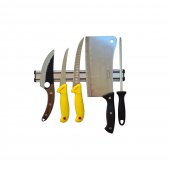 Set macelarie Butcher Gold 6PCS format din 3 cutite profesionale, Satar, Masat si Suport magnetic