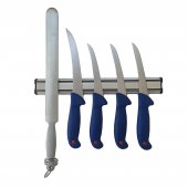 Set pofesional pentru macelarie 6 piese, cutite dezosat, filetat, pila ascutit si suport magnetic