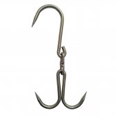 Set profesional macelar, 3 Cutite dezosat, filetat, injunghiat, otel inoxidabil si Carlig dublu, pivotant, inox, 32 cm