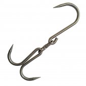 Set profesional macelar, 3 Cutite dezosat, filetat, injunghiat, otel inoxidabil si Carlig dublu, pivotant, inox, 32 cm