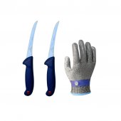 Set Profesional macelar format din 2 Cutite pentru dezosat, 28 cm si Manusa anti taiere XL