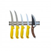 Set Profesional macelarie, 6 Piese, cutite filetat, dezosat, universal si Suport magnetic, Gold Ger6