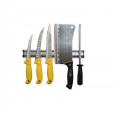 Set Profesional macelarie 6 Piese GRM Gold, 3 cutite, Satar, Masat si Suport magnetic