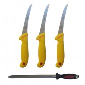 Set profesional macelarie format din 3 Cutite pentru dezosat GRM 3 Gold si Masat oval 30 cm
