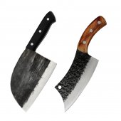 Set satare profesionale Bucatar, Satar universal & Satar sarbesc, otel carbon, lama forjata