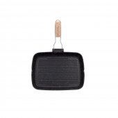Tigaie grill cu maner detasabil, aluminiu, 35X25X4.5 cm