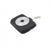 Tigaie grill cu maner detasabil, aluminiu, 35X25X4.5 cm