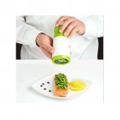Tocator manual pentru verdeturi Herb Grinder, lame otel inoxidabil, 17 cm, Alb-Verde