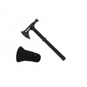 Toporisca Camping Survivor 600 g otel, 2 in 1, maner plastic ABS, negru, husa inclusa